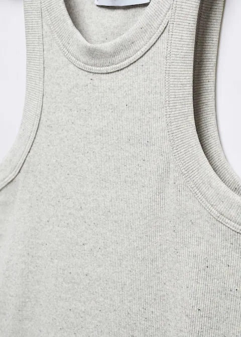 Ribbed cotton-blend top