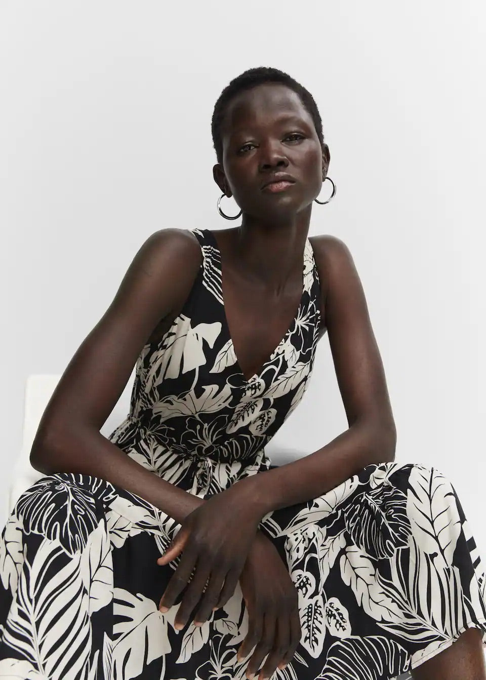Printed bow dress