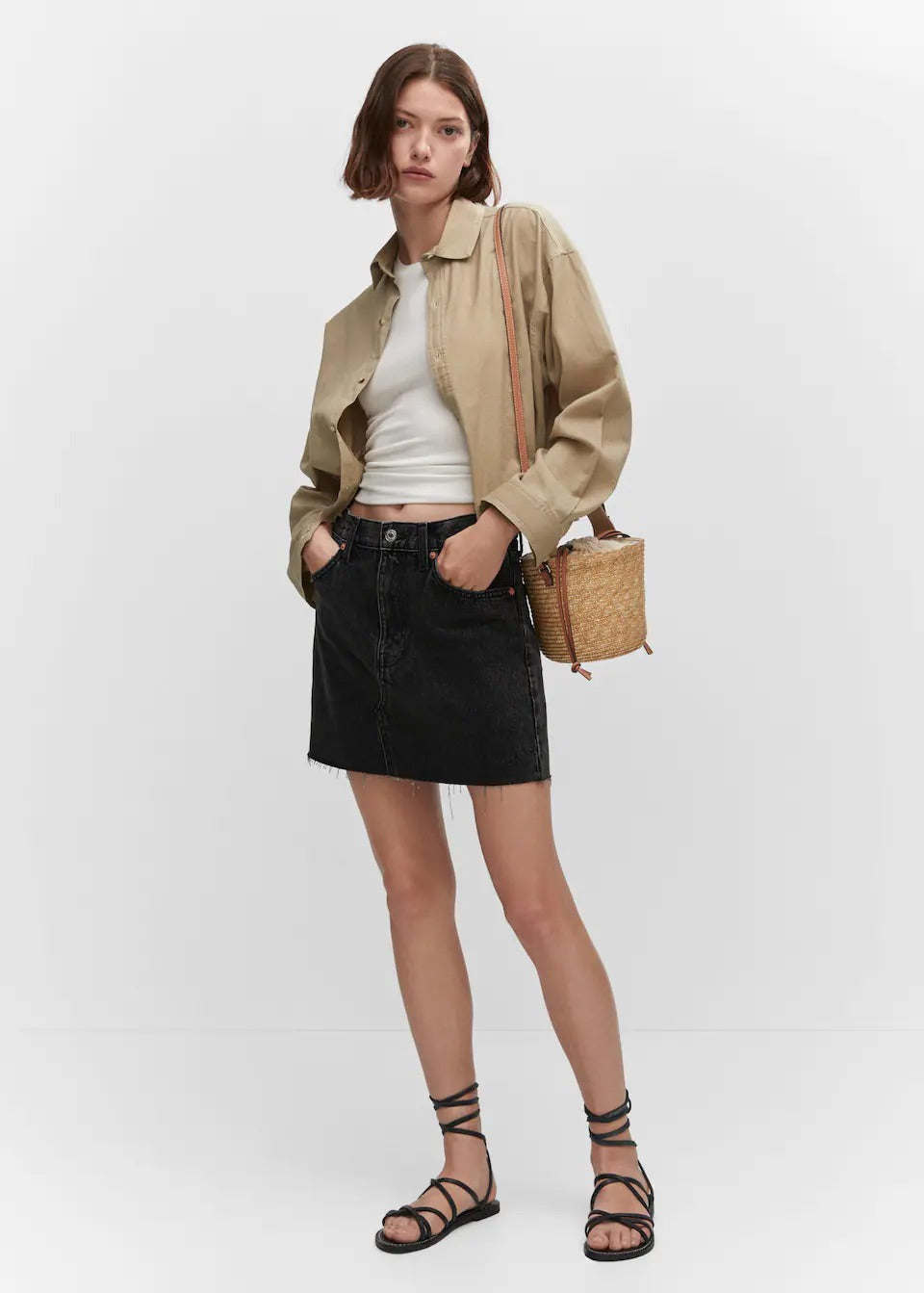 Denim mini-skirt