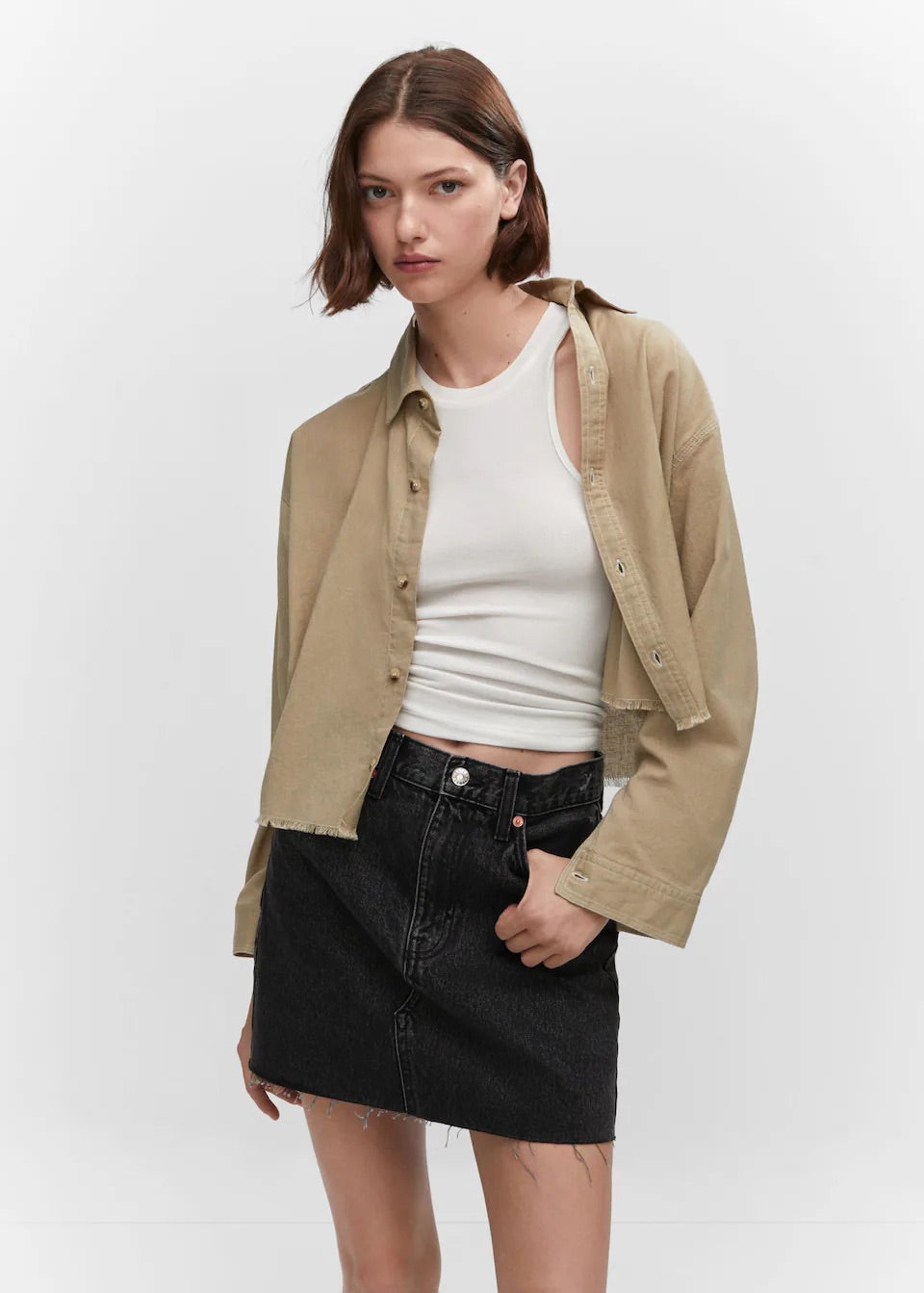 Denim mini-skirt