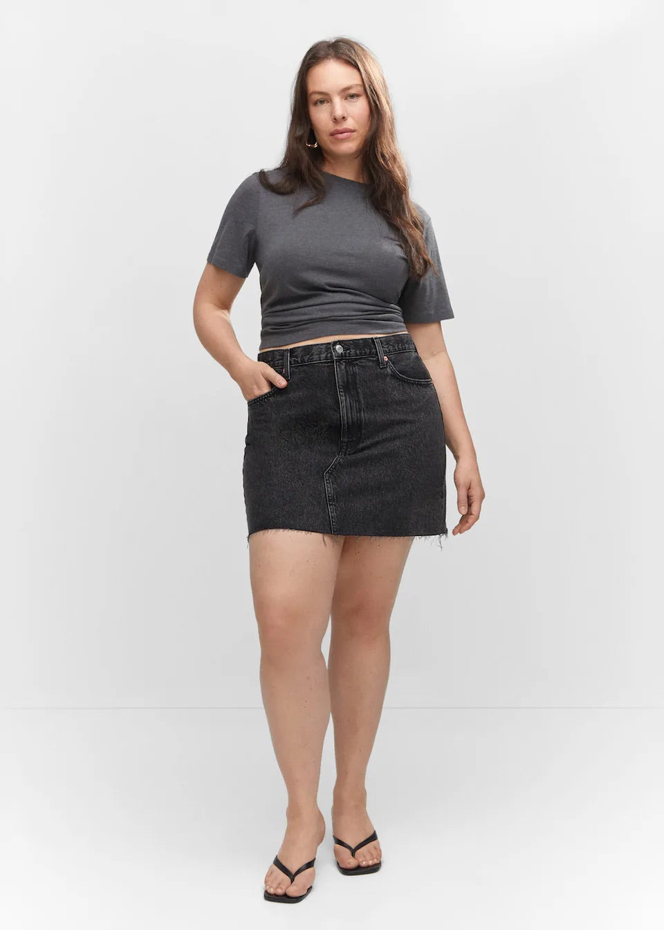 Denim mini-skirt