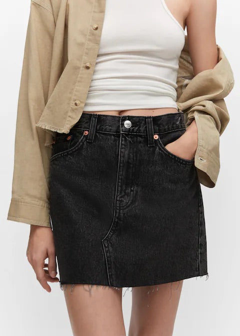 Denim mini-skirt