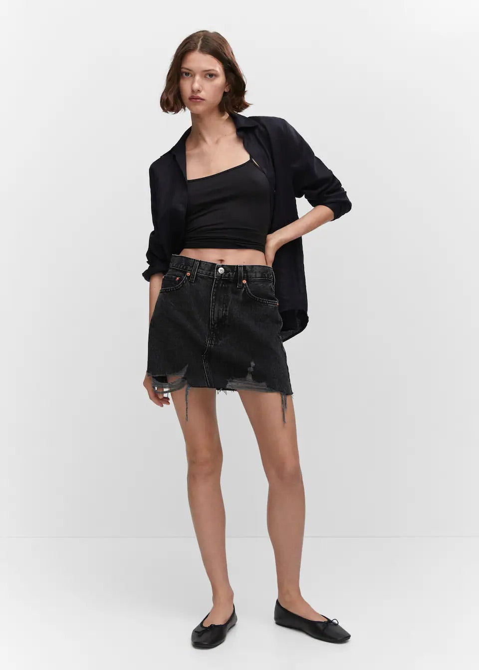 Denim mini-skirt