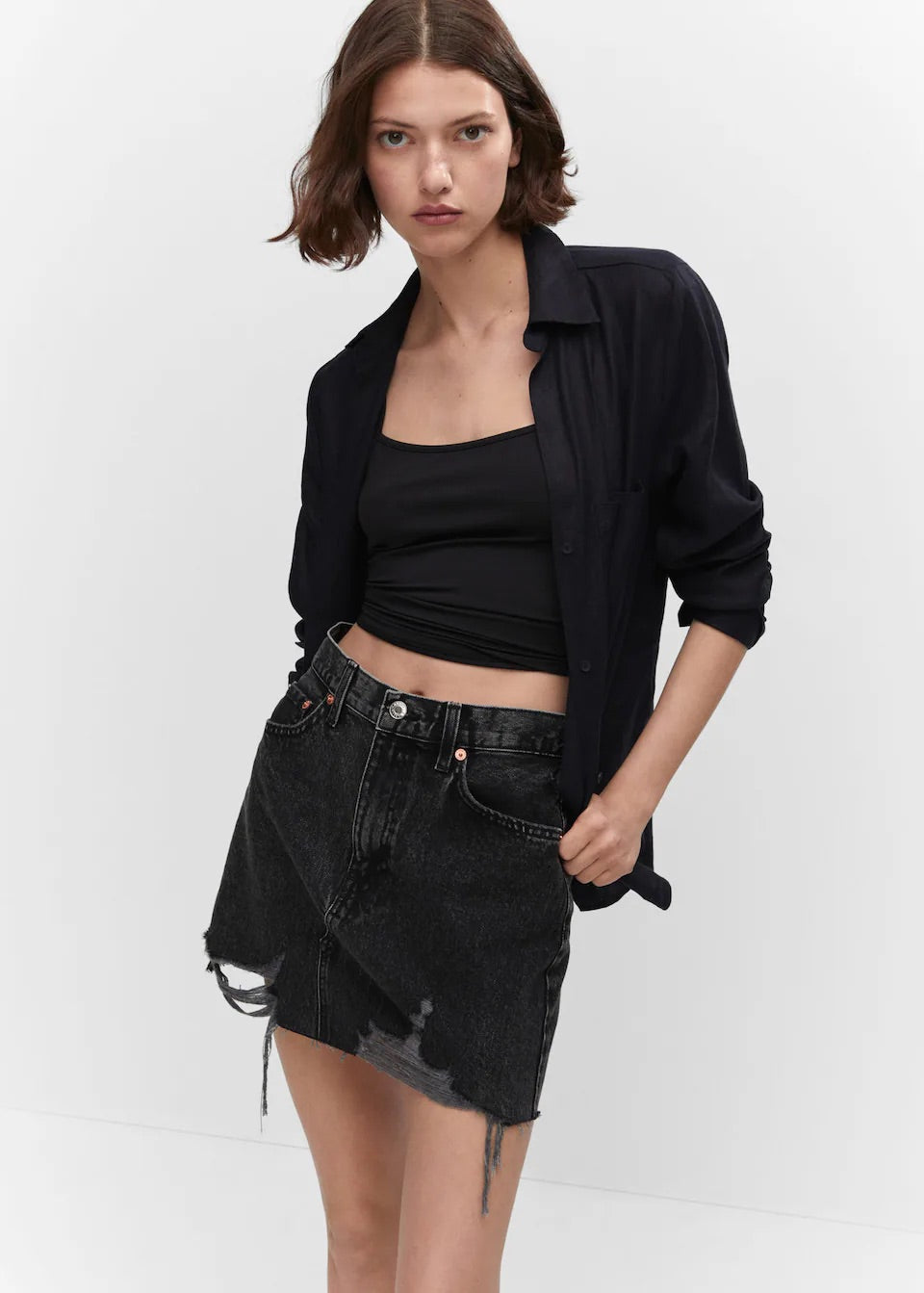 Denim mini-skirt