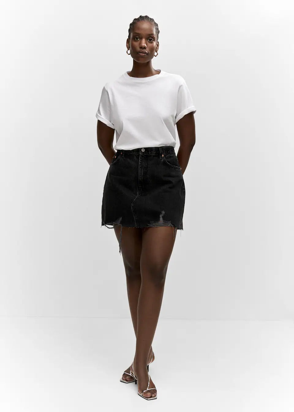 Denim mini-skirt