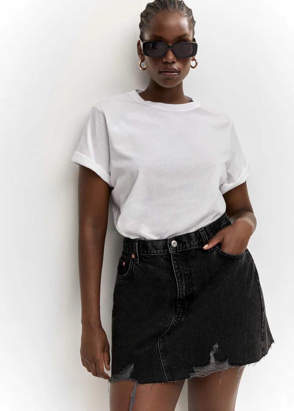 Denim mini-skirt