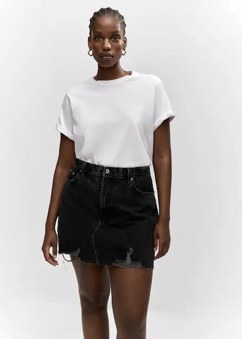 Denim mini-skirt