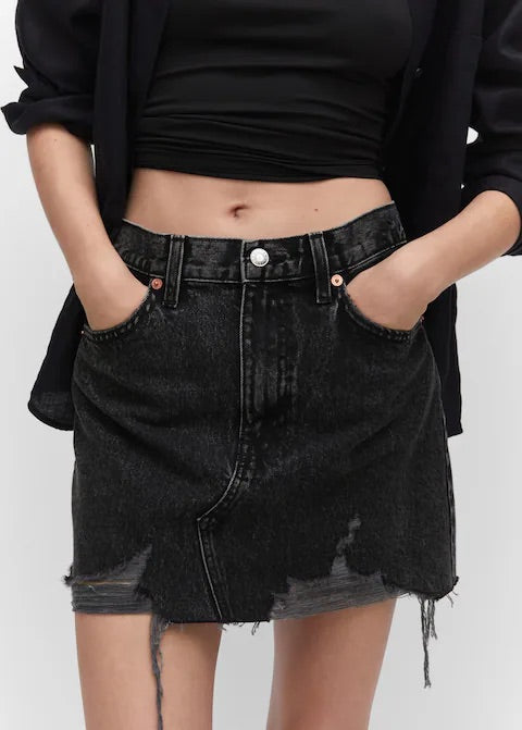 Denim mini-skirt