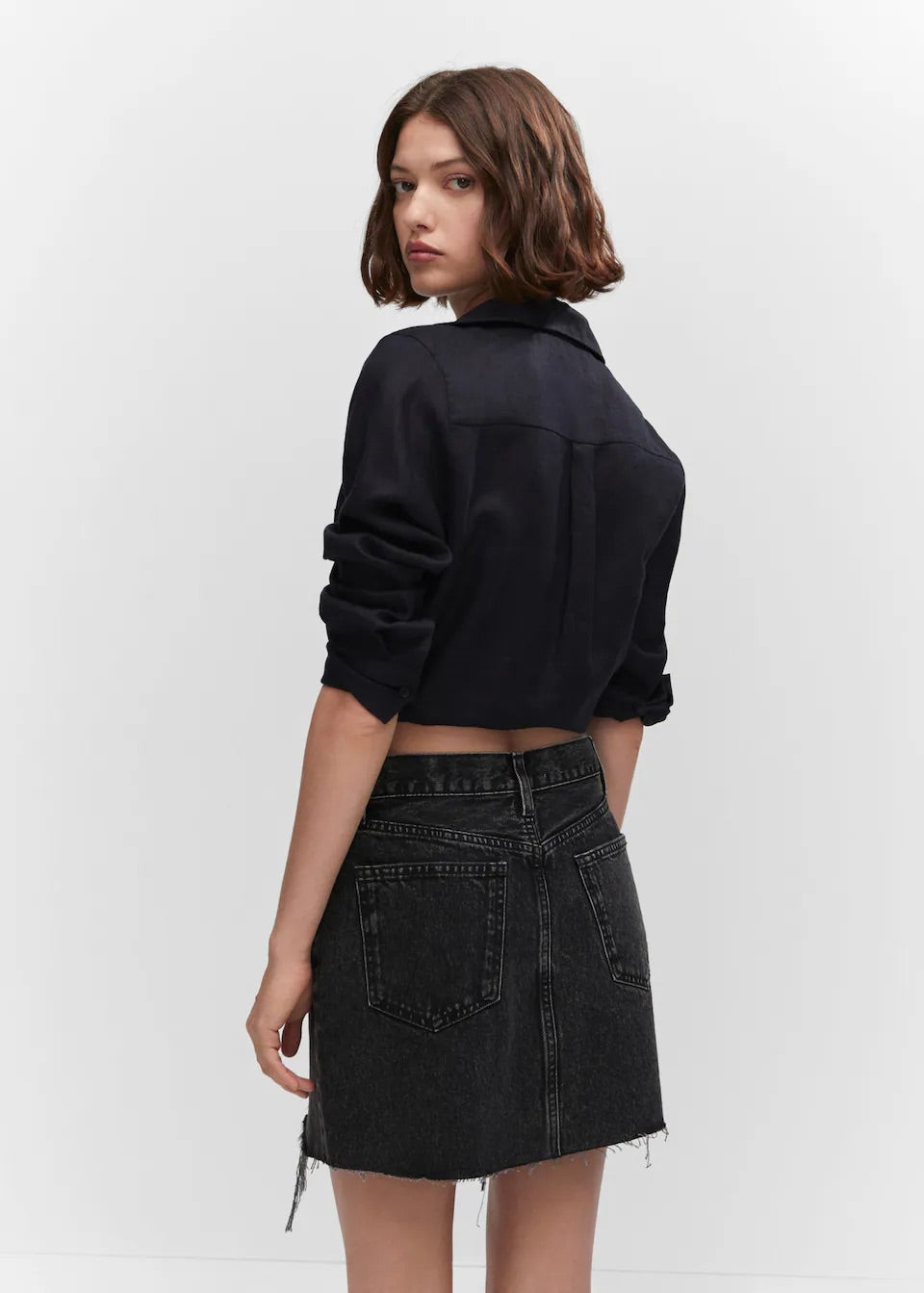 Denim mini-skirt