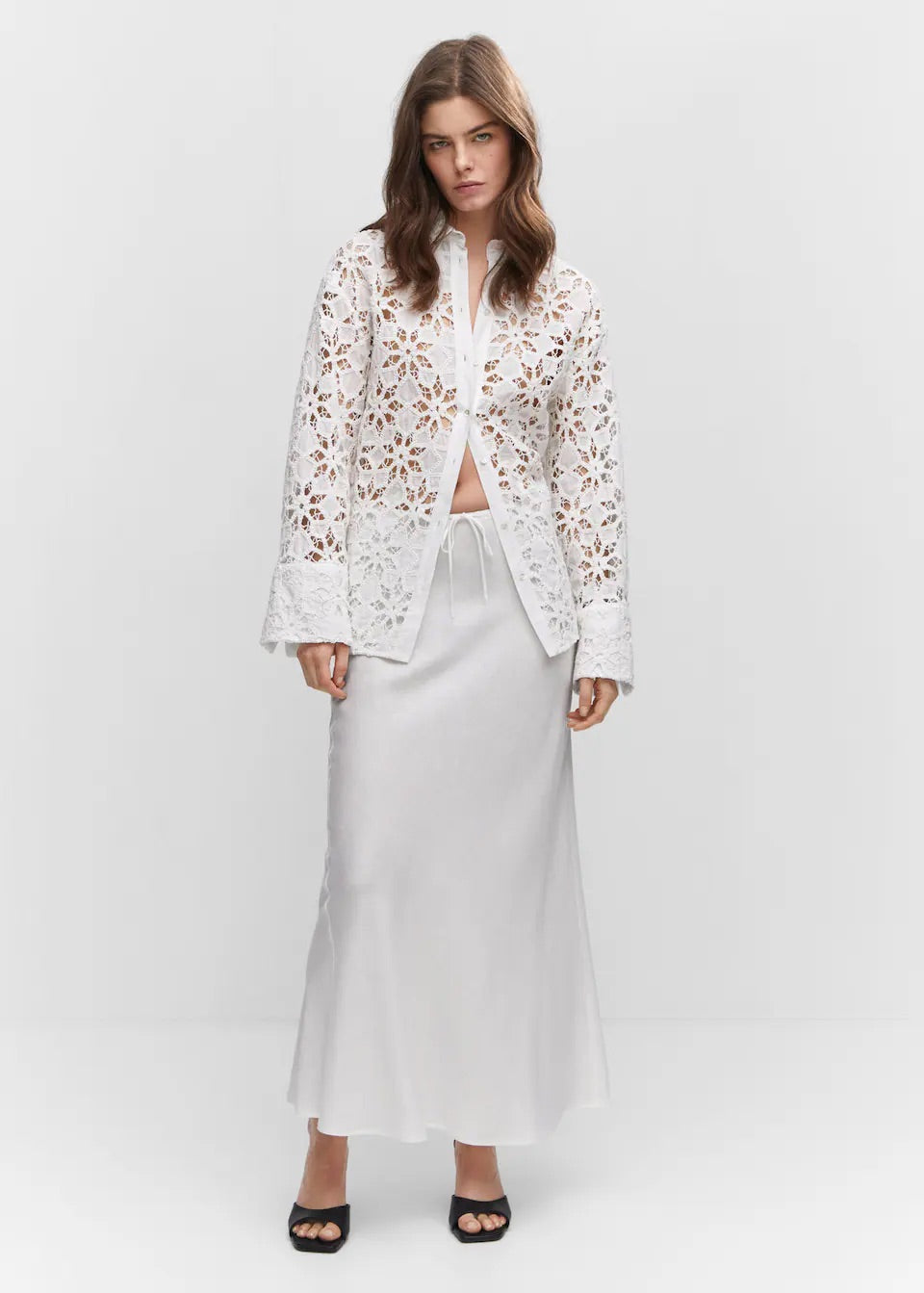 Tie long skirt