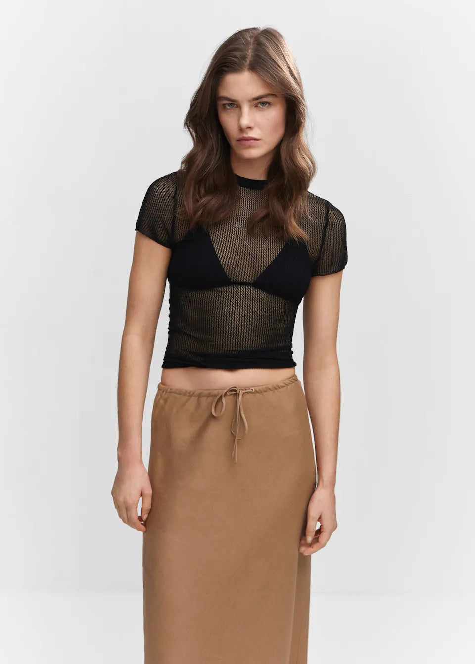 Tie long skirt