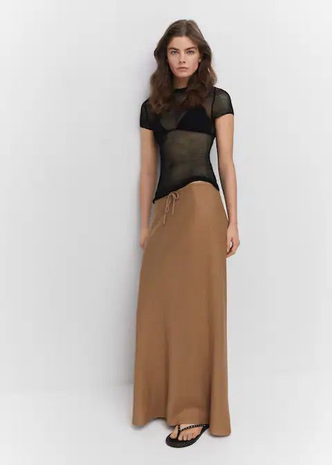 Tie long skirt
