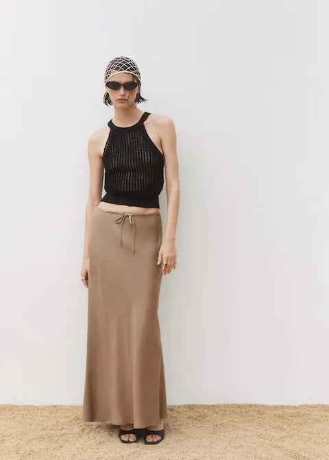 Tie long skirt