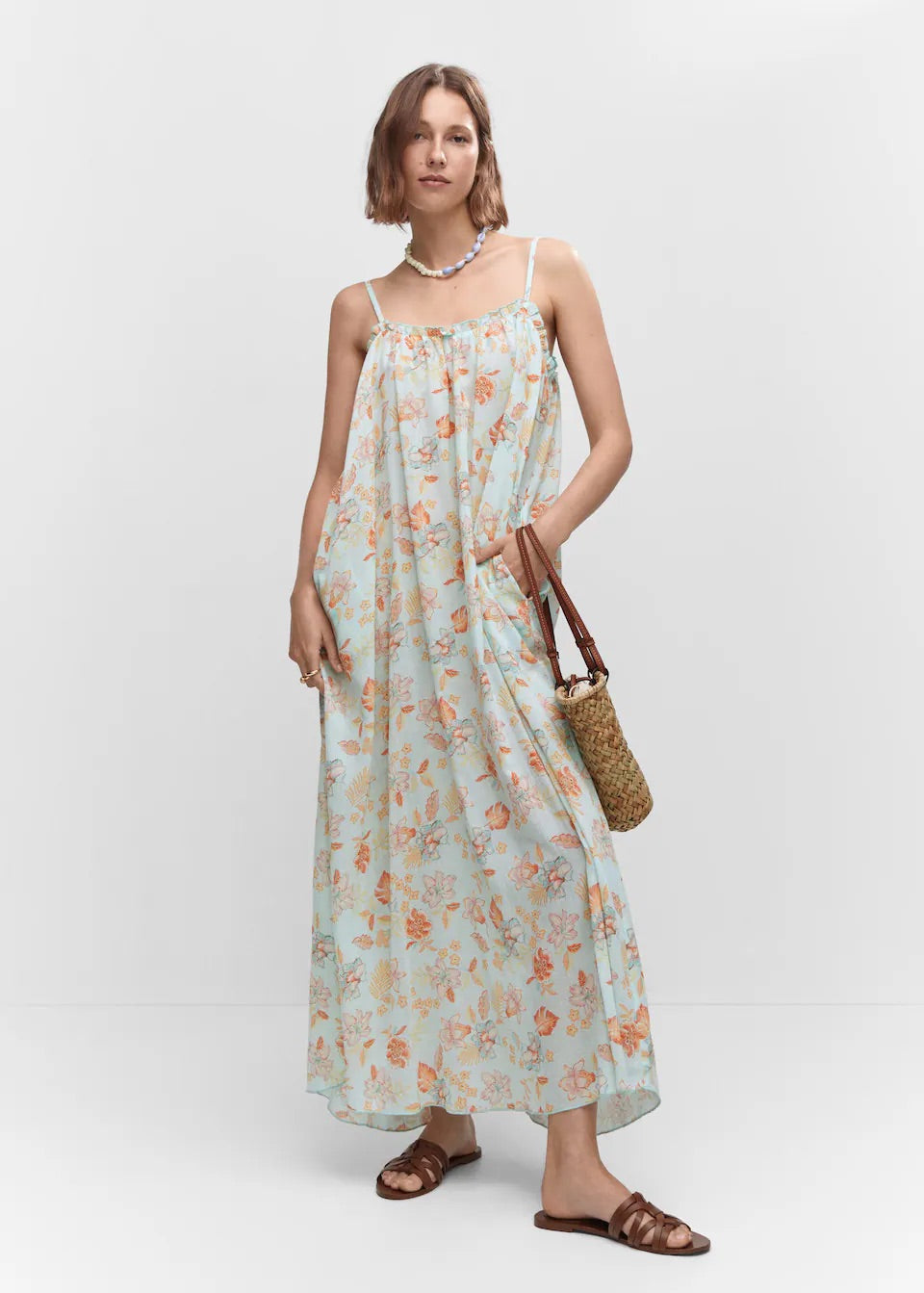 Embossed flower gown