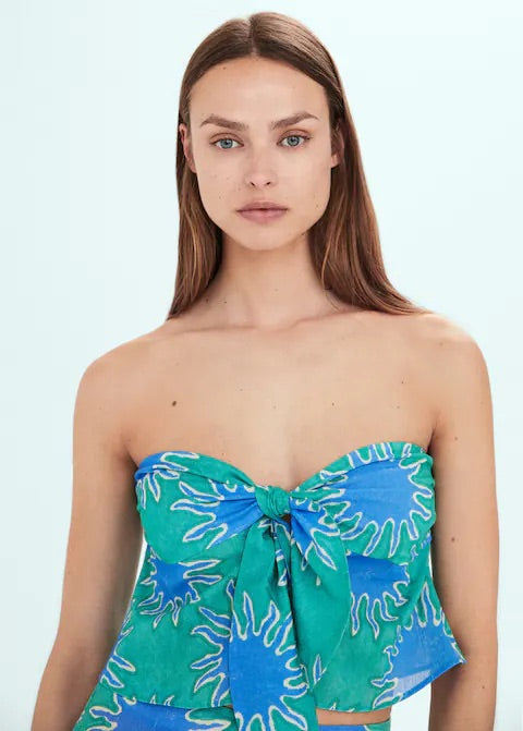 Bandeau top with knot print
