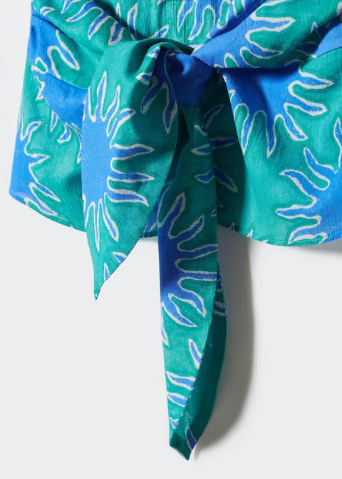 Bandeau top with knot print