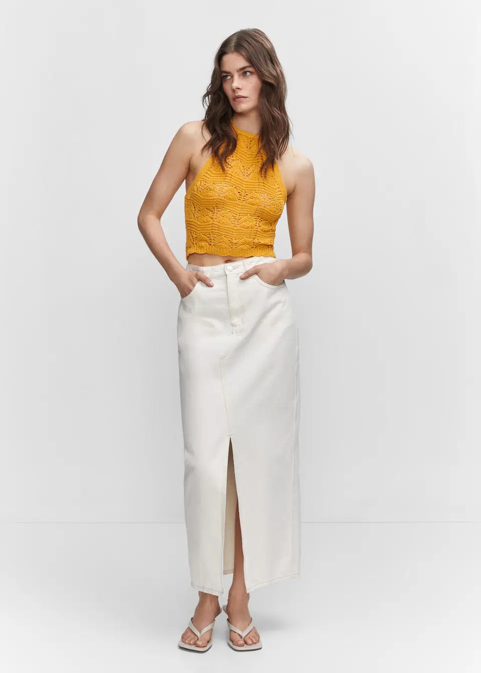 Halter neck crochet top
