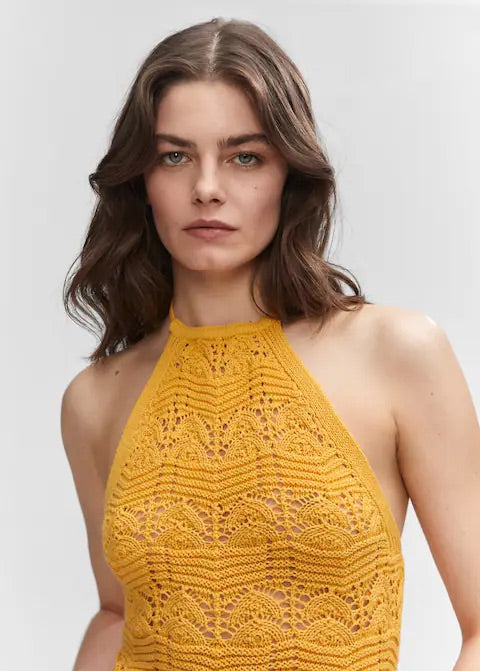 Halter neck crochet top