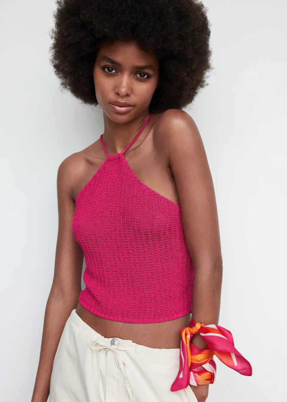 Halter neck crochet top