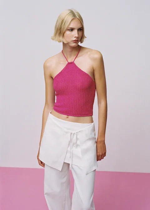 Halter neck crochet top