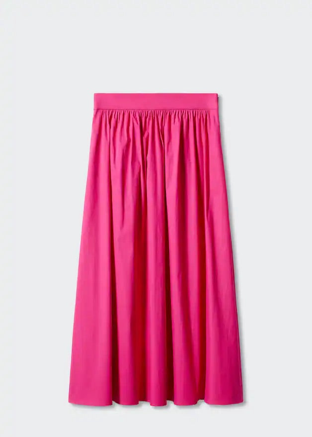 Pleat detail long skirt