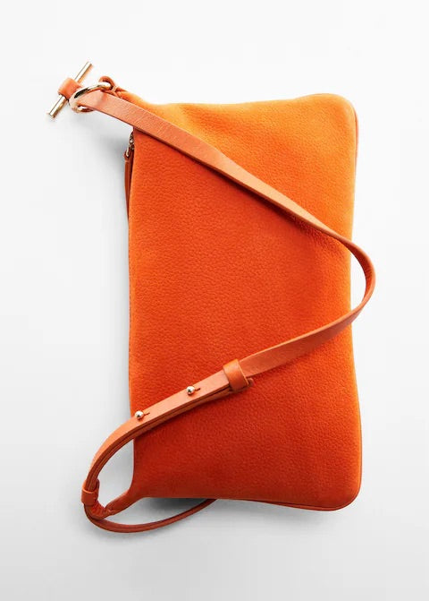 Leather bag with metallic detail
