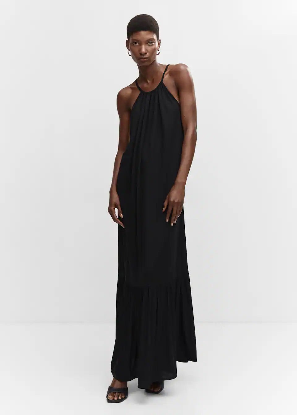 Cross-back maxi-dress