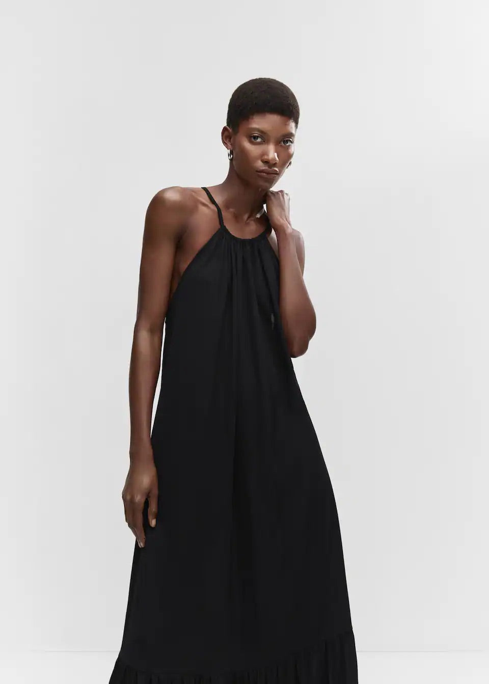 Cross-back maxi-dress
