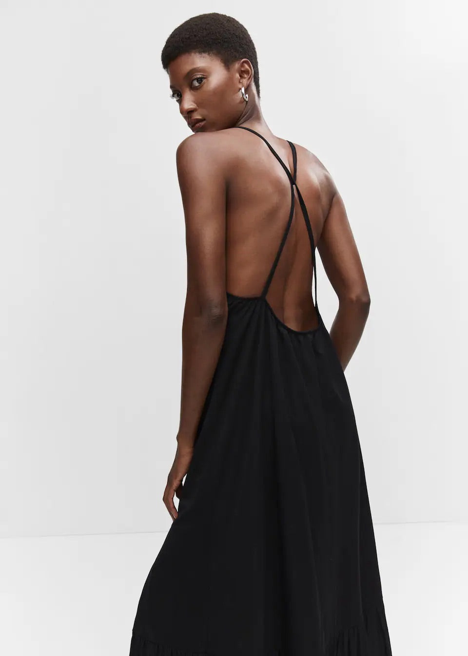 Cross-back maxi-dress