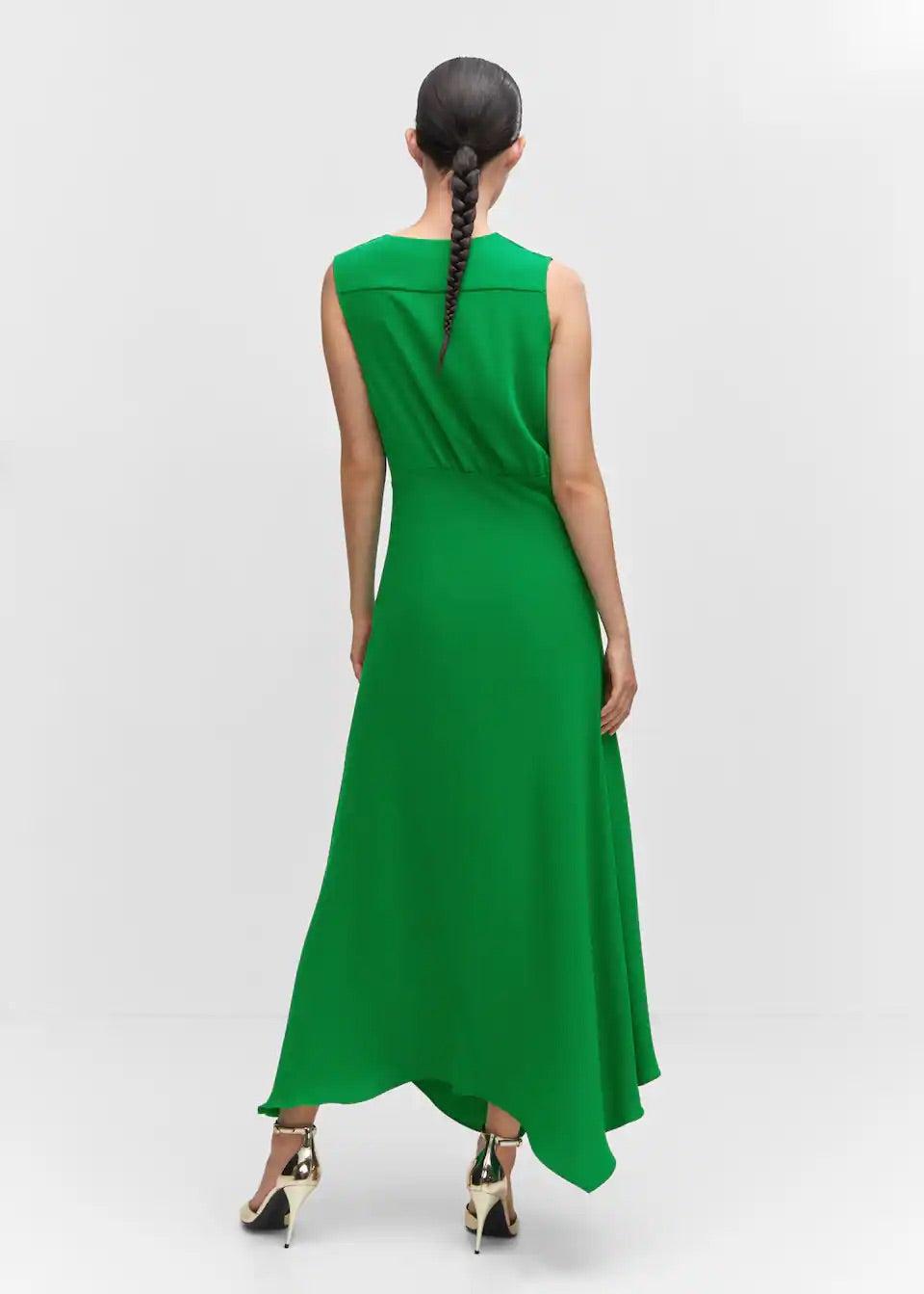 Asymmetrical dress with side slit