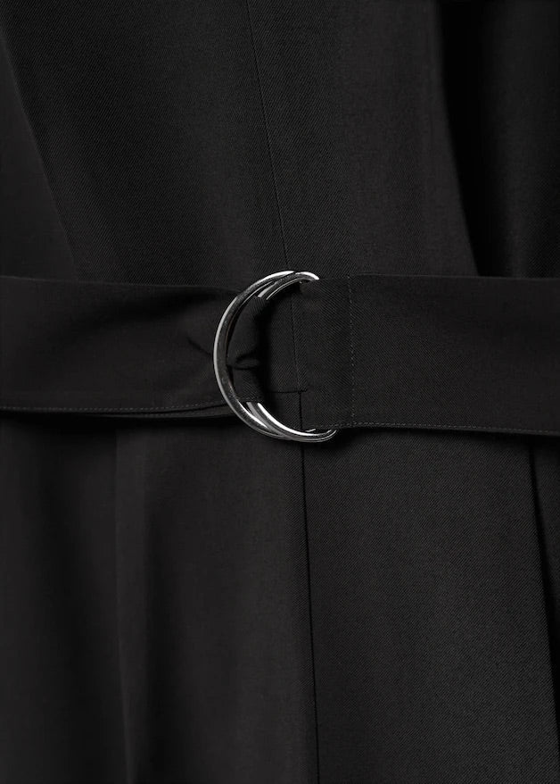 V-neck belted jumpsuit