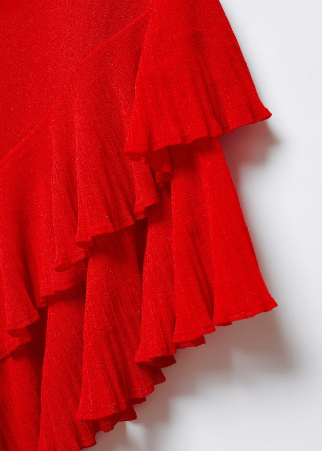Asymmetric ruffled dress