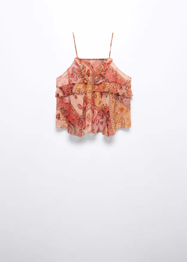 Printed chiffon top