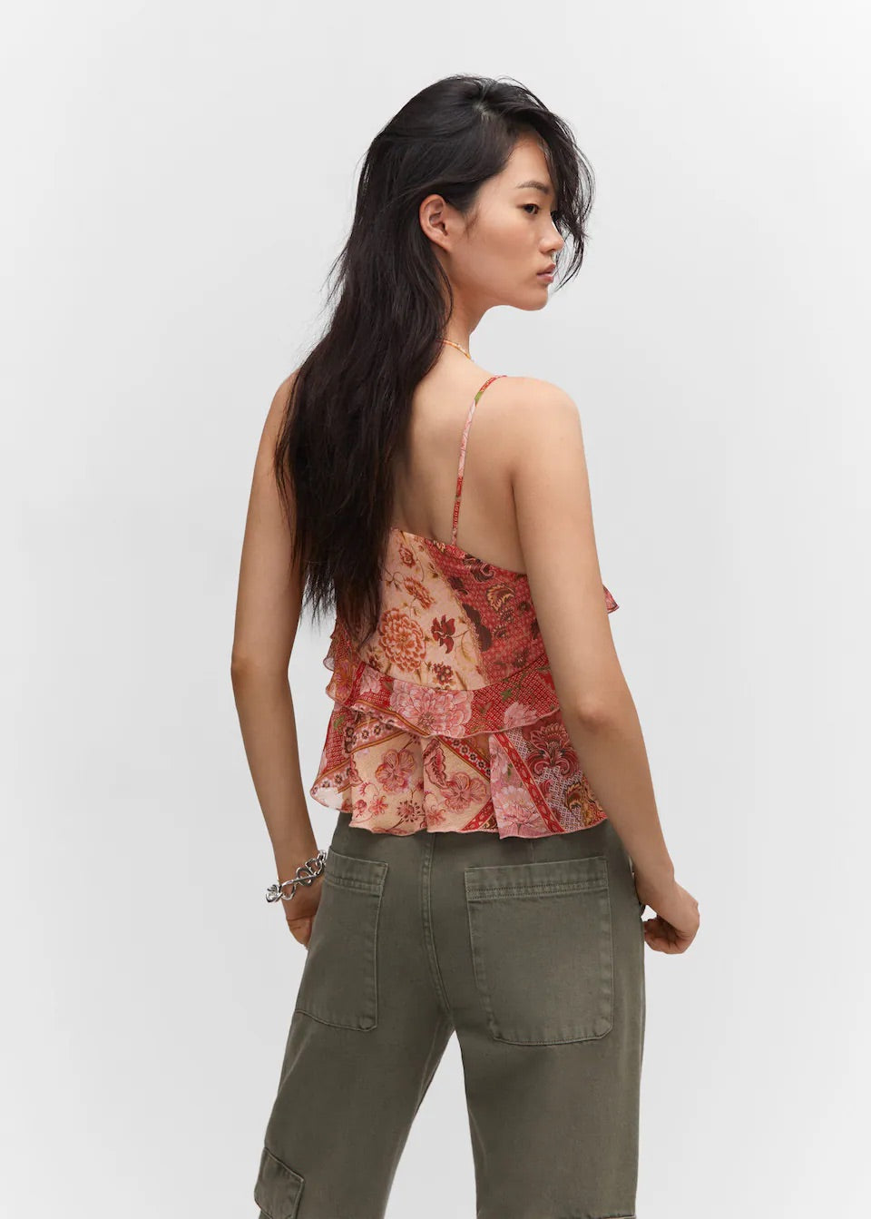 Printed chiffon top