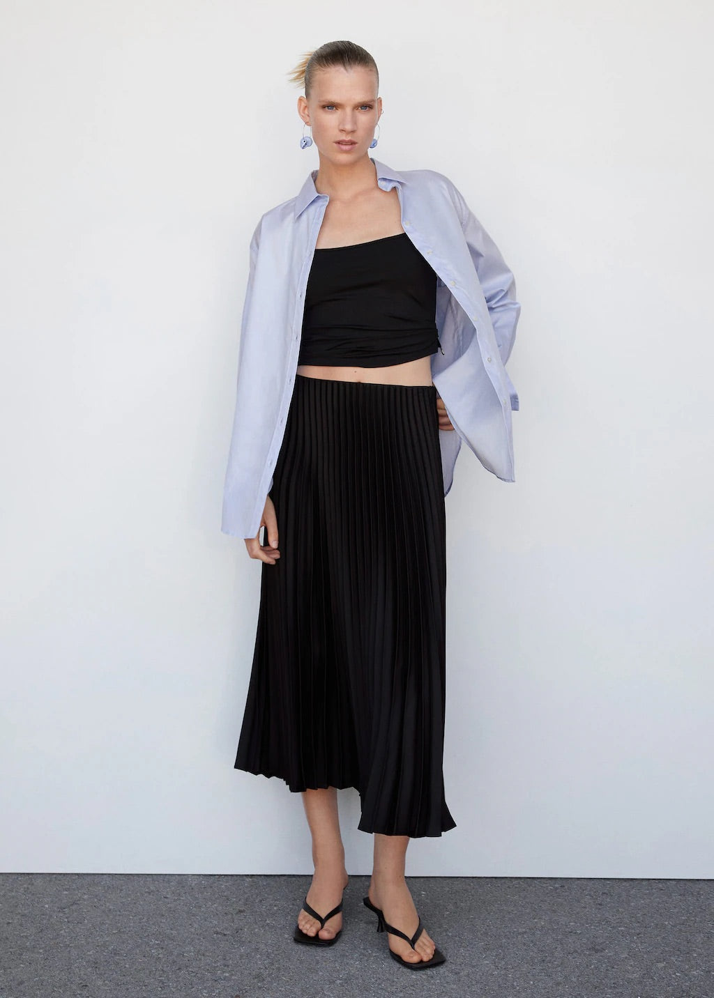 Pleated midi skirt