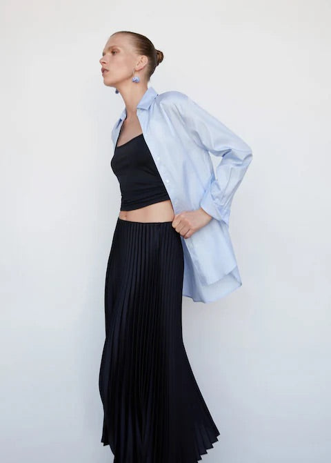 Pleated midi skirt