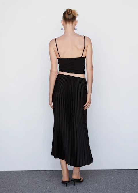 Pleated midi skirt
