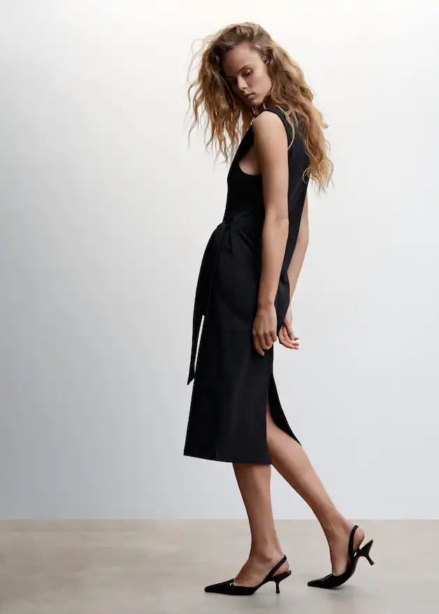 Bow cut-out detail dress