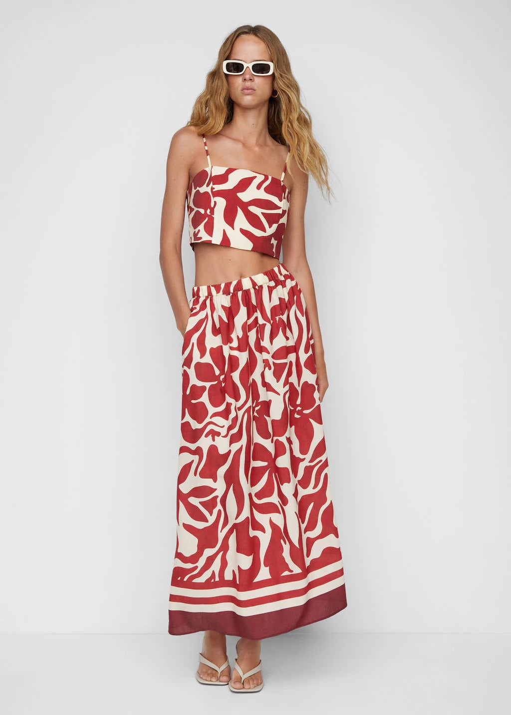 Printed flared skirt