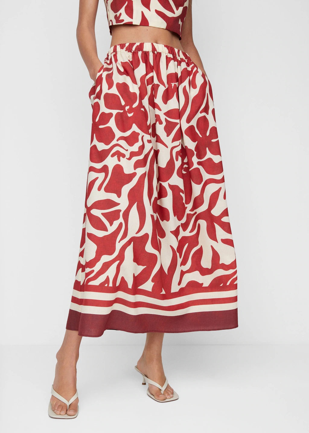 Printed flared skirt