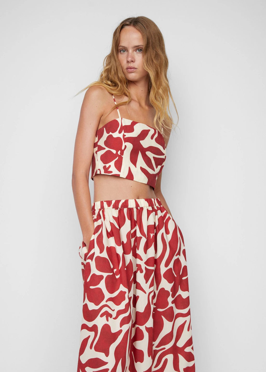 Printed flared skirt