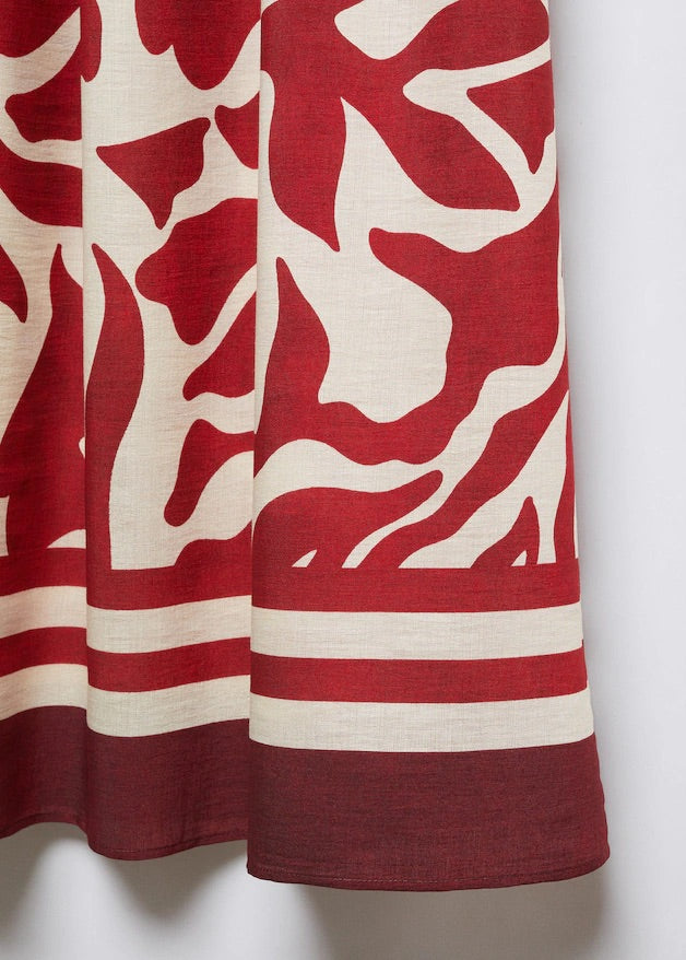 Printed flared skirt