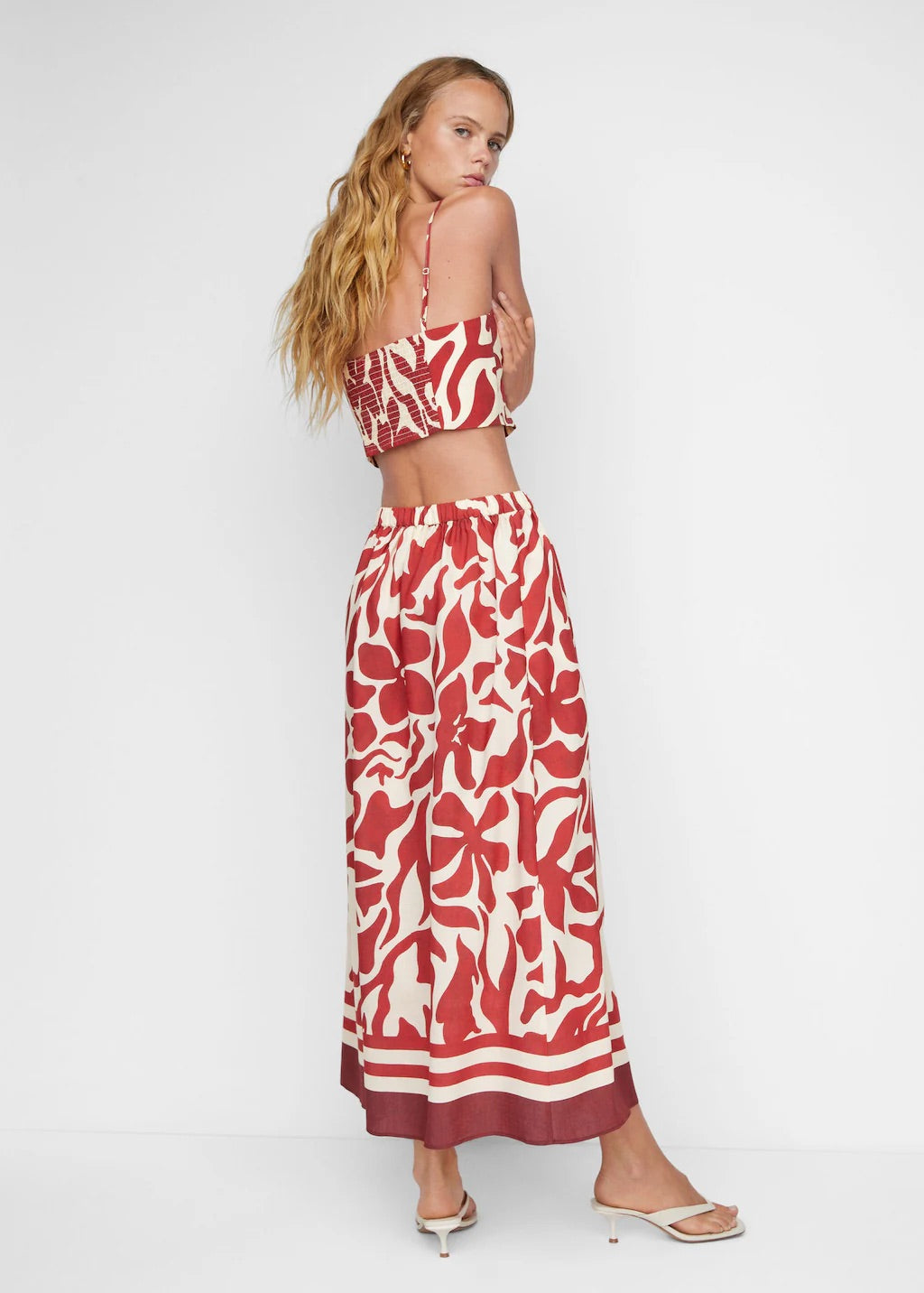 Printed flared skirt