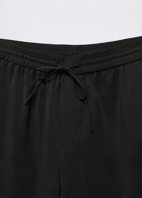 Drawstring waist modal trousers