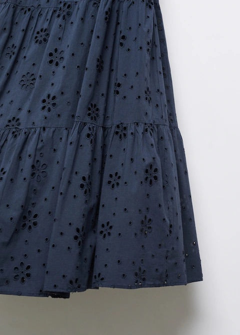 Embroidered flowy skirt
