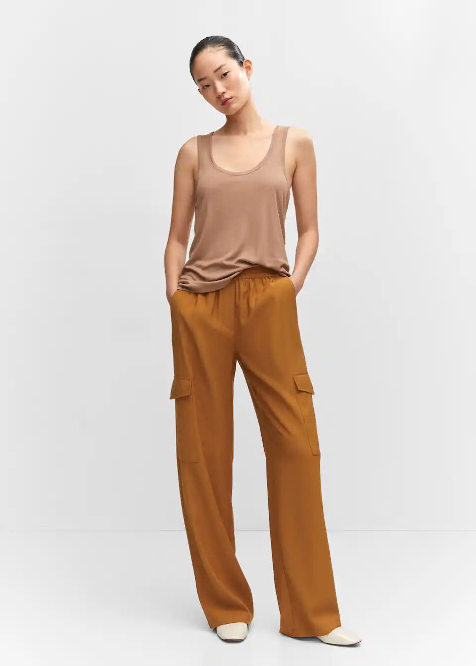 Wideleg cargo style trousers