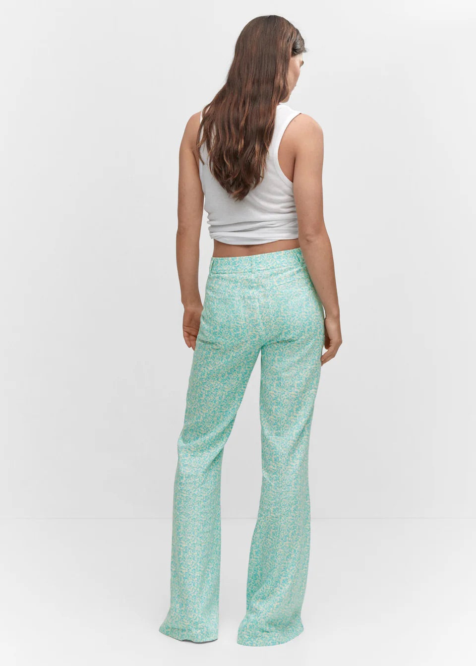 Floral linen trousers