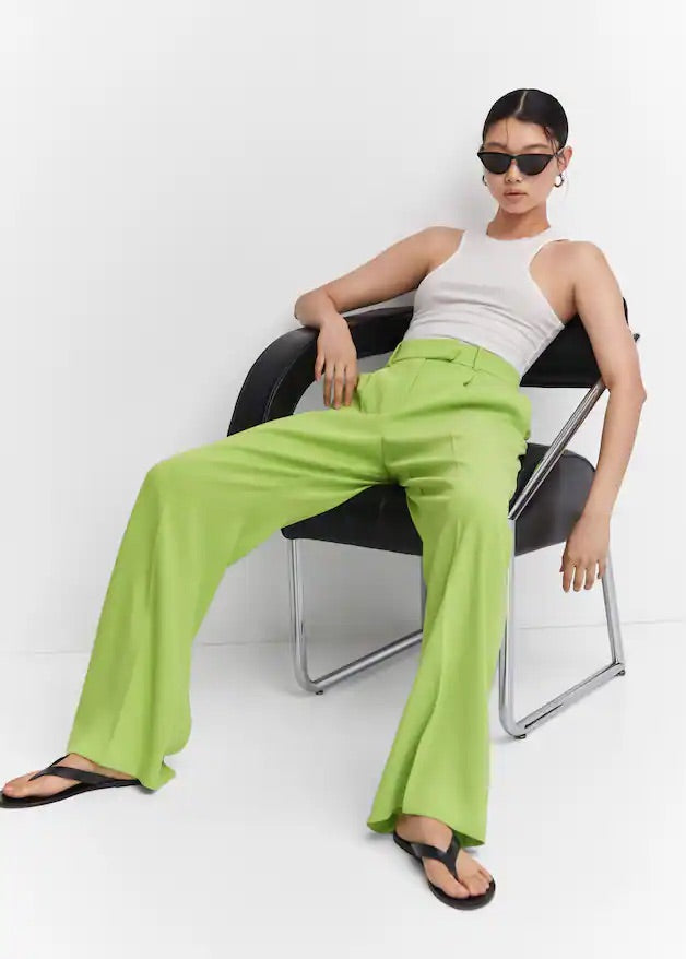 Wideleg pleated trousers