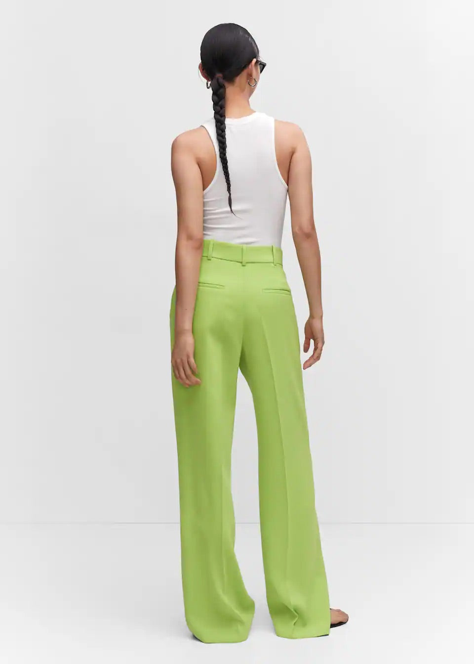 Wideleg pleated trousers
