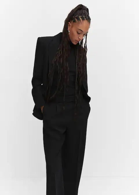 Wideleg pleated trousers